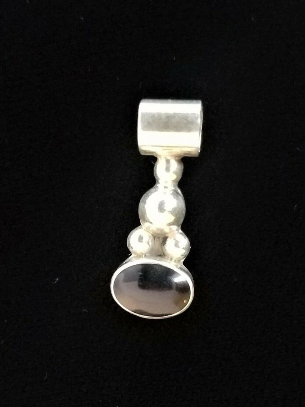 ONYX Sterling silver 925 pendant charm NEW artisan abstract handmade 1.5g